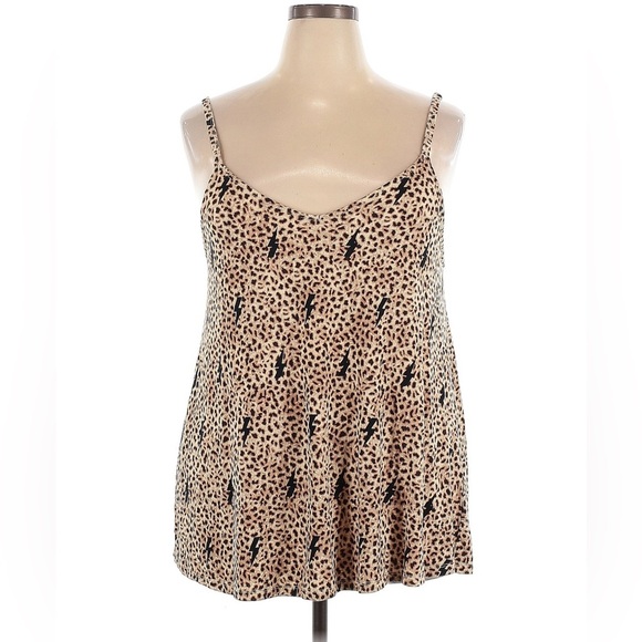 TORRID WOMEN’S SWING CAMI TOP LIGHTENING BOLTS LEOPARD PRINT SIZE 2X - Picture 5 of 7